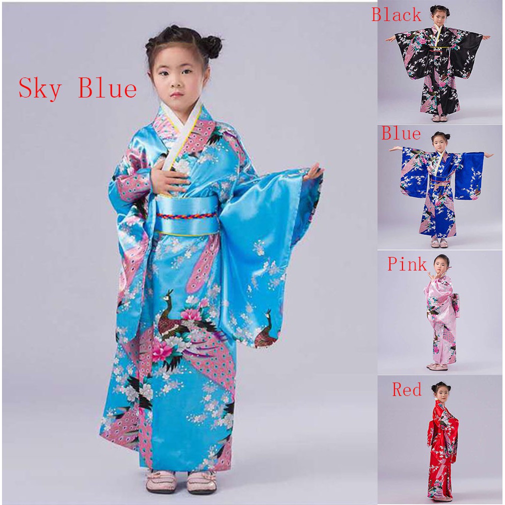 Japanese Traditional Dress Kimono Robe for Kids Girls Costume | Lazada PH
