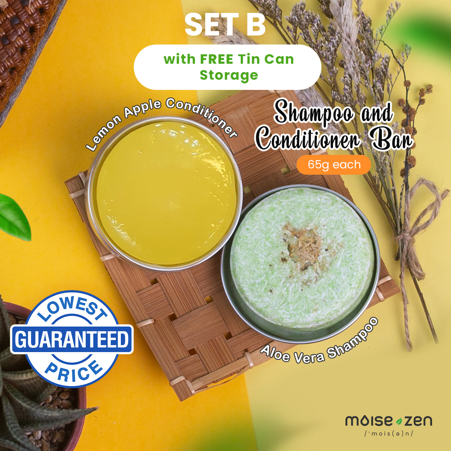 Organic Shampoo Bar Sulfate Free Shampoo Bar and Conditioner Bar Set B