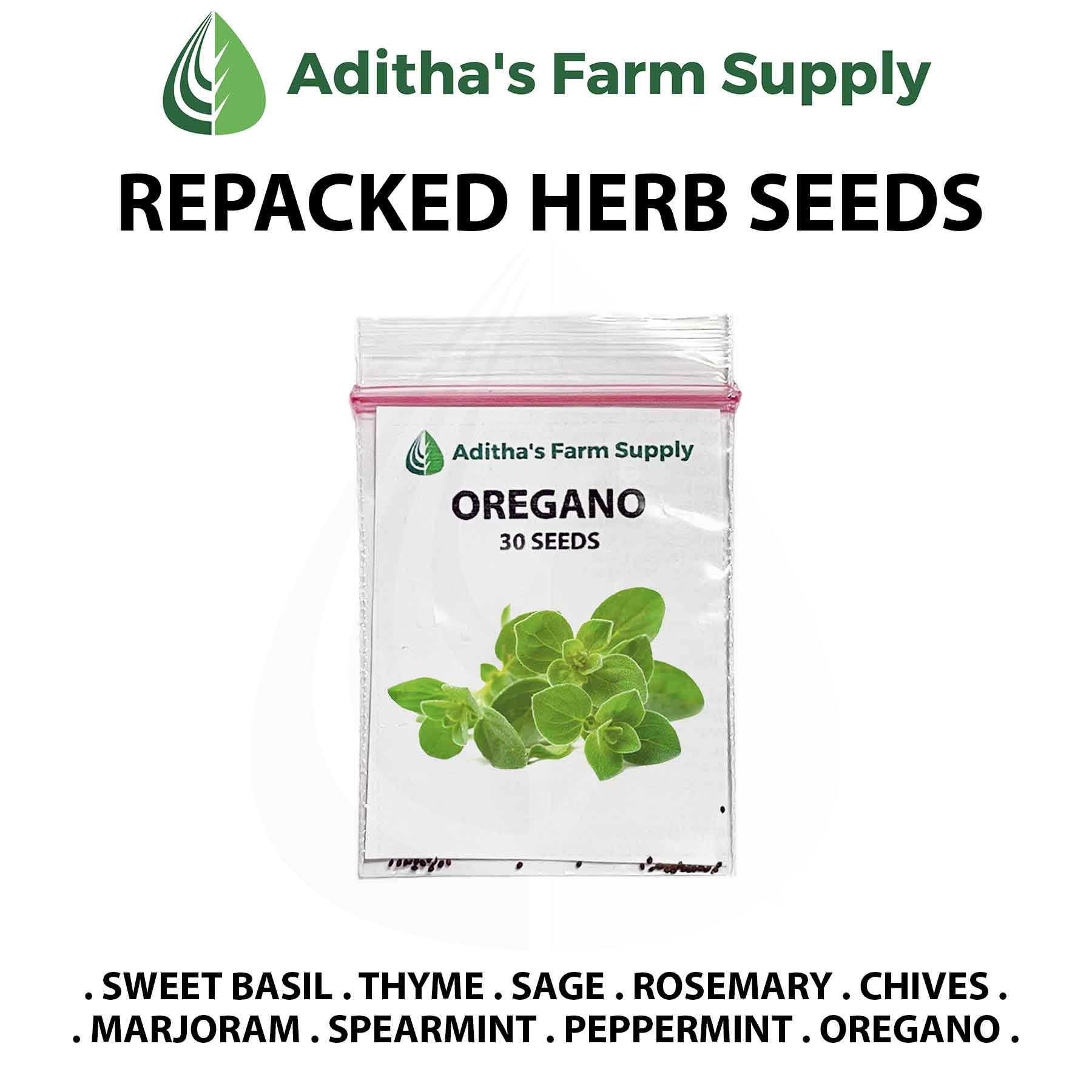 Repacked Herb Seeds: Parsley, Basil, Marjoram, Rosemary, Peppermint ...