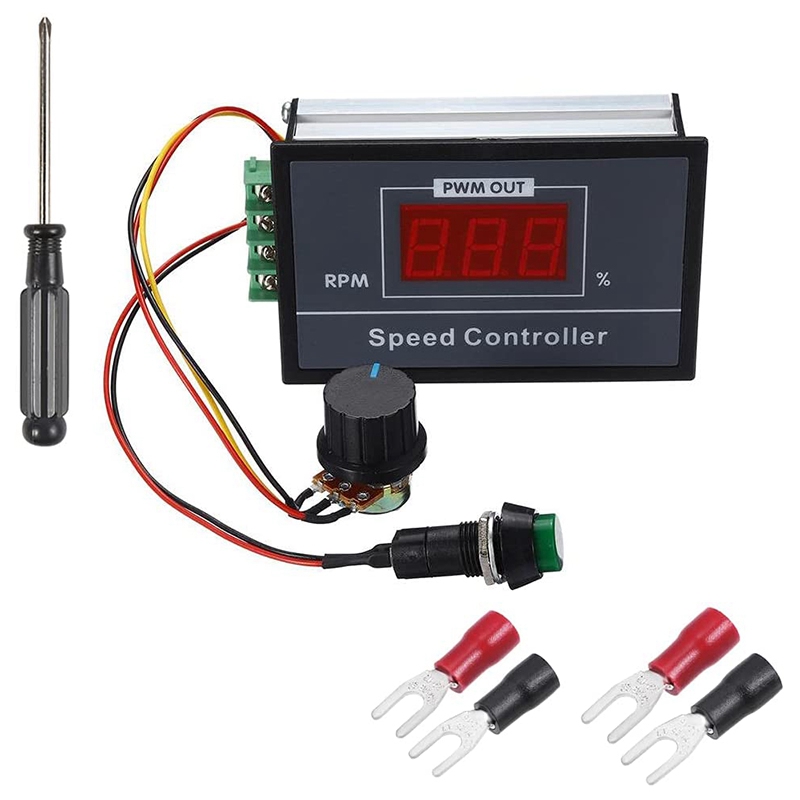 PWM DC Motor Speed Controller DC6-60V 6V 9V 12V 18V 24V 36V, DC Motor Stepless Speed Adjustment Start and Stop Switch