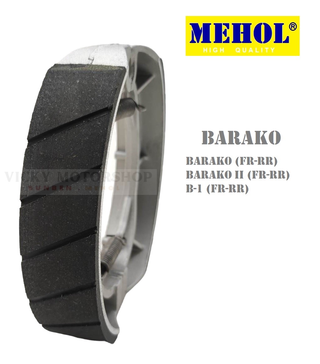 MEHOL BRAKE SHOE WITH GROOVE FOR BARAKO CB125 HD3 RS100 REAR TMX125 TMX ...