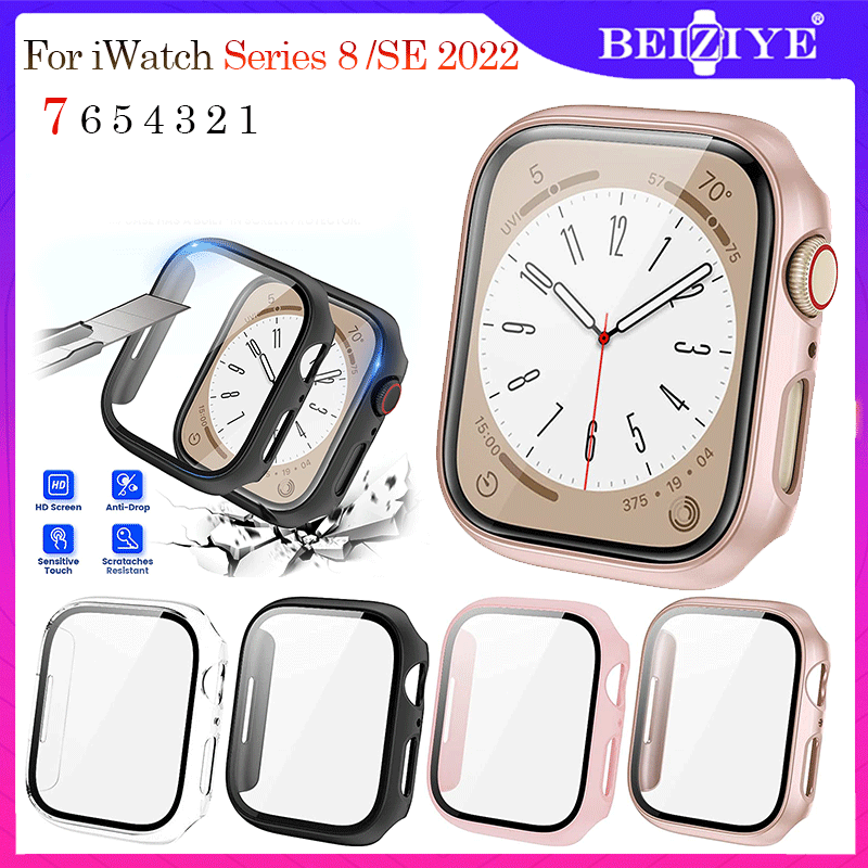 Kính cường lực bảo vệ mặt đồng hồ thông minh cho Apple Watch Series 7 6 SE 5 4 3 2 1 41mm 45mm 40mm 44mm BẢO VỆ MÀN HÌNH