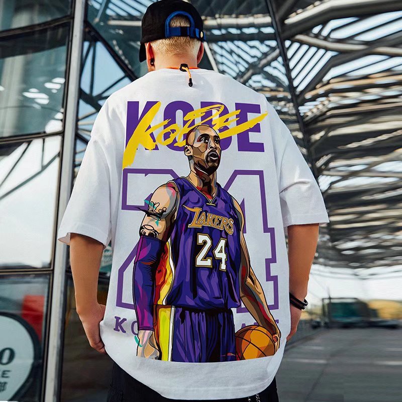 Frog Drift Streetwear Summer Vintage Commemorate Kobe Bryant Oversized  Loose White Basketball Cotton Tee Tops T Shirt For Men - T-shirts -  AliExpress