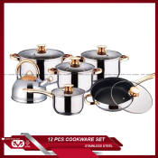 Micromatic 12-Piece Stainless Steel Induction Cookware Set