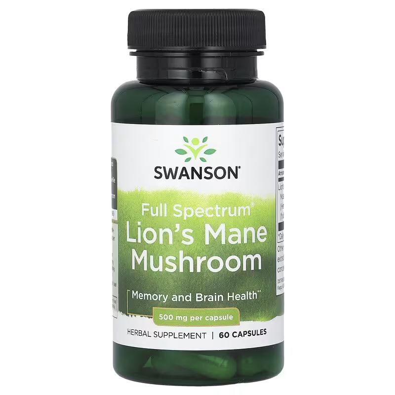 Swanson Full Spectrum Lion's Mane Mushroom 500 mg 60 Capsules | Lazada PH