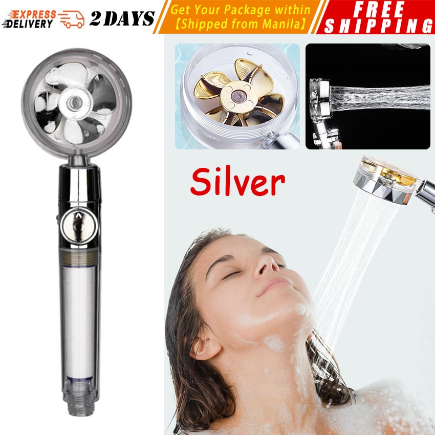 【Shower Head】Rainfall Turbo Fan Shower Head 360 Rotating High Pressure