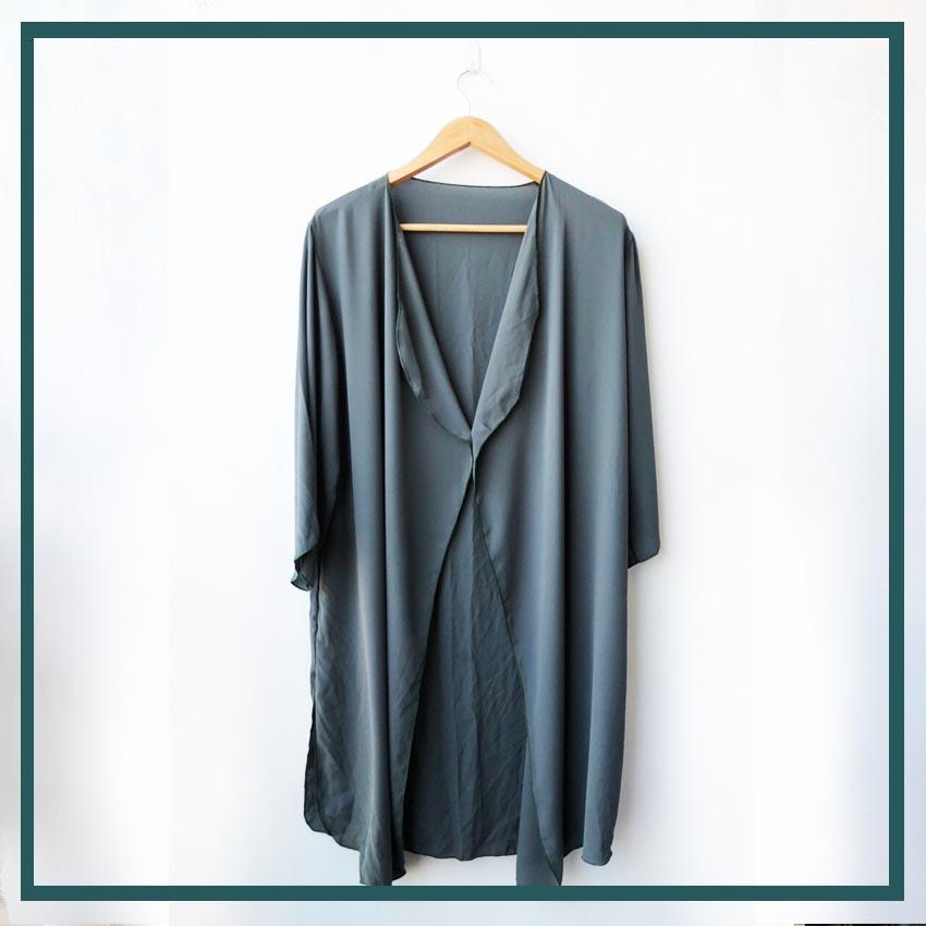 Silk Highend Kimono by Curved BTY (Moss Green) Lazada PH
