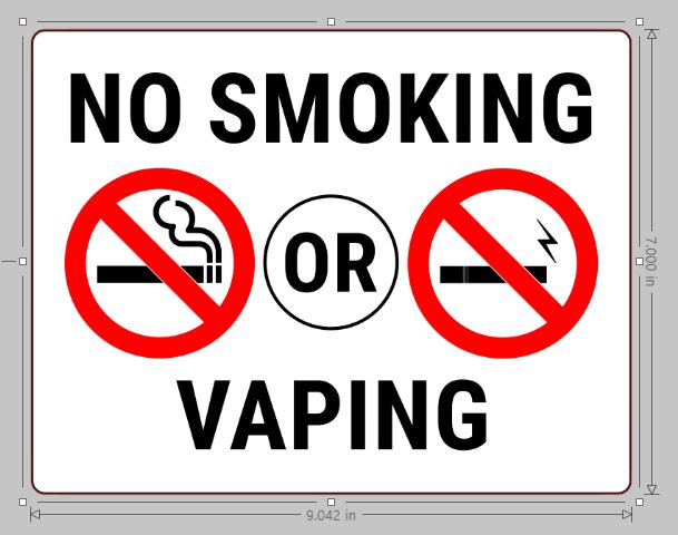 5 Double sided No Smoking or Vaping stickers top quality screen printed Free P&P 