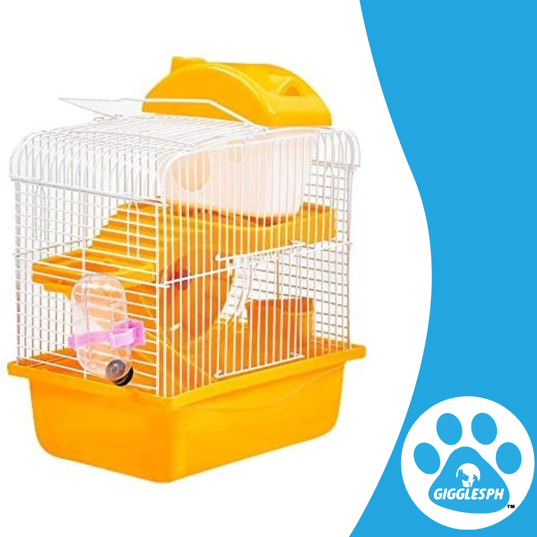 2 Floors Storey Hamster House Cage With Slides and Accessories