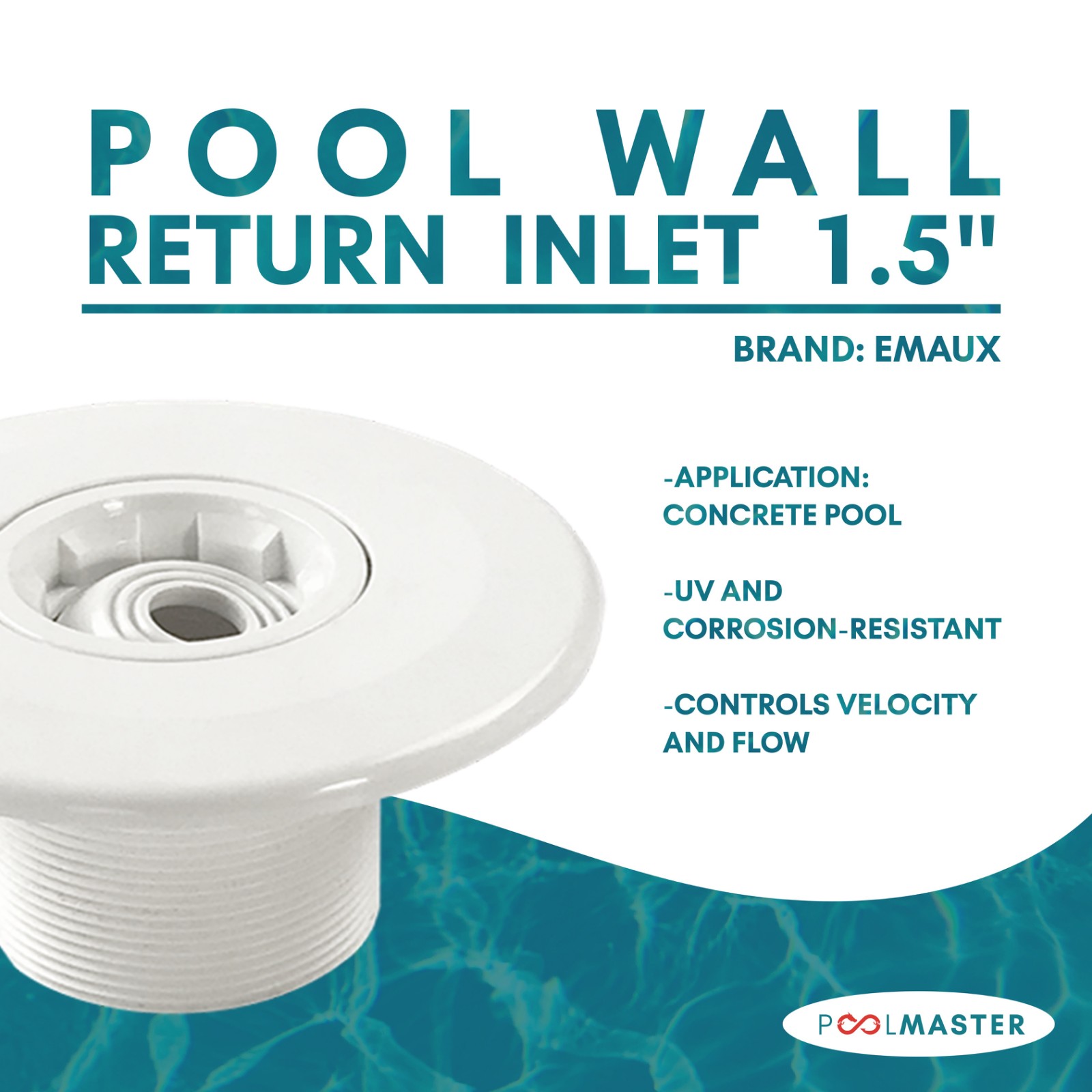 Emaux EM4410E Swimming Pool Wall Return Inlet 50mm Solvent, G2A