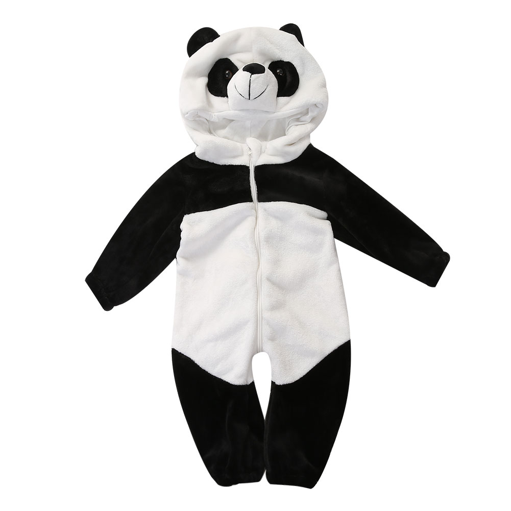 Baby Boy Girl Warm Winter Panda Animal Overall Thicken Romper Clothes Set 