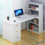 Fcy Computer Desk Study Table Computer Table Study Desk 3 Drawers 4 Tier Bookshelves Home Office