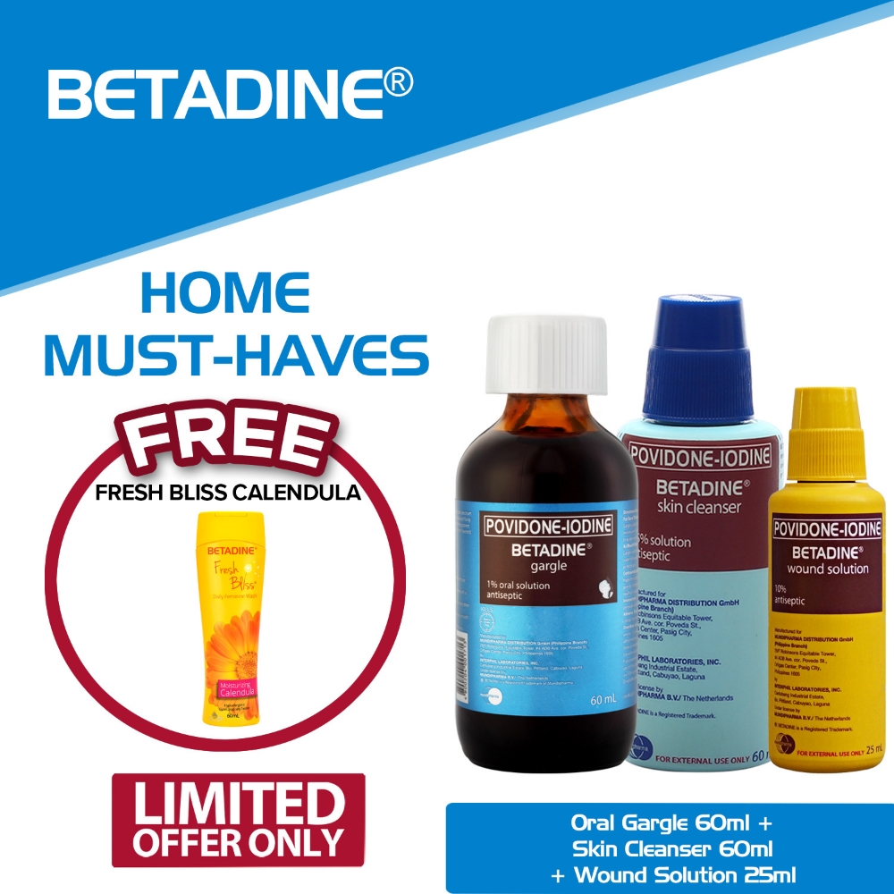 BETADINE® HOME MUST HAVE (Betadine Oral Gargle 60ml+Betadine Skin ...