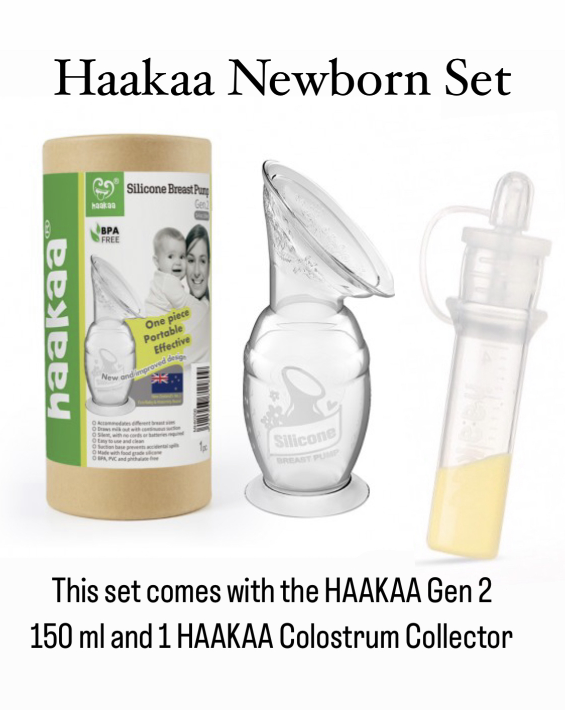 haakaa Colostrum Collector Syringes for Breastmilk Syringe for Liquid,  Collect Store & Feed Colostrum for Newborn Babies, Upgraded Capacity,  Reusable