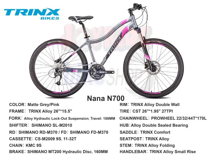 trinx mountain bike pink