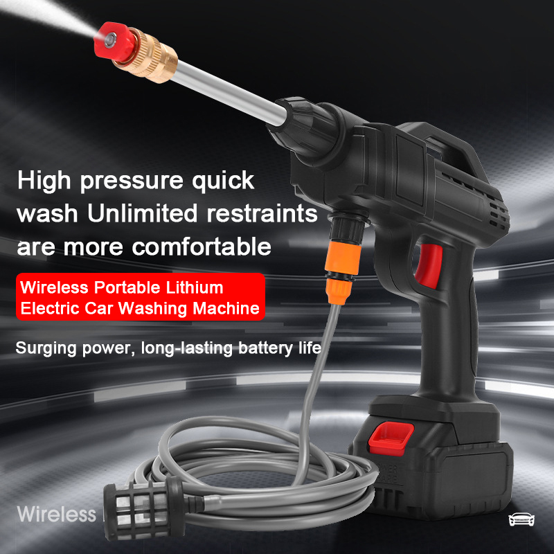 48V Cordless Pressure Washer With 48V Lithium Battery Rechargeable Car Wash  Spray Set