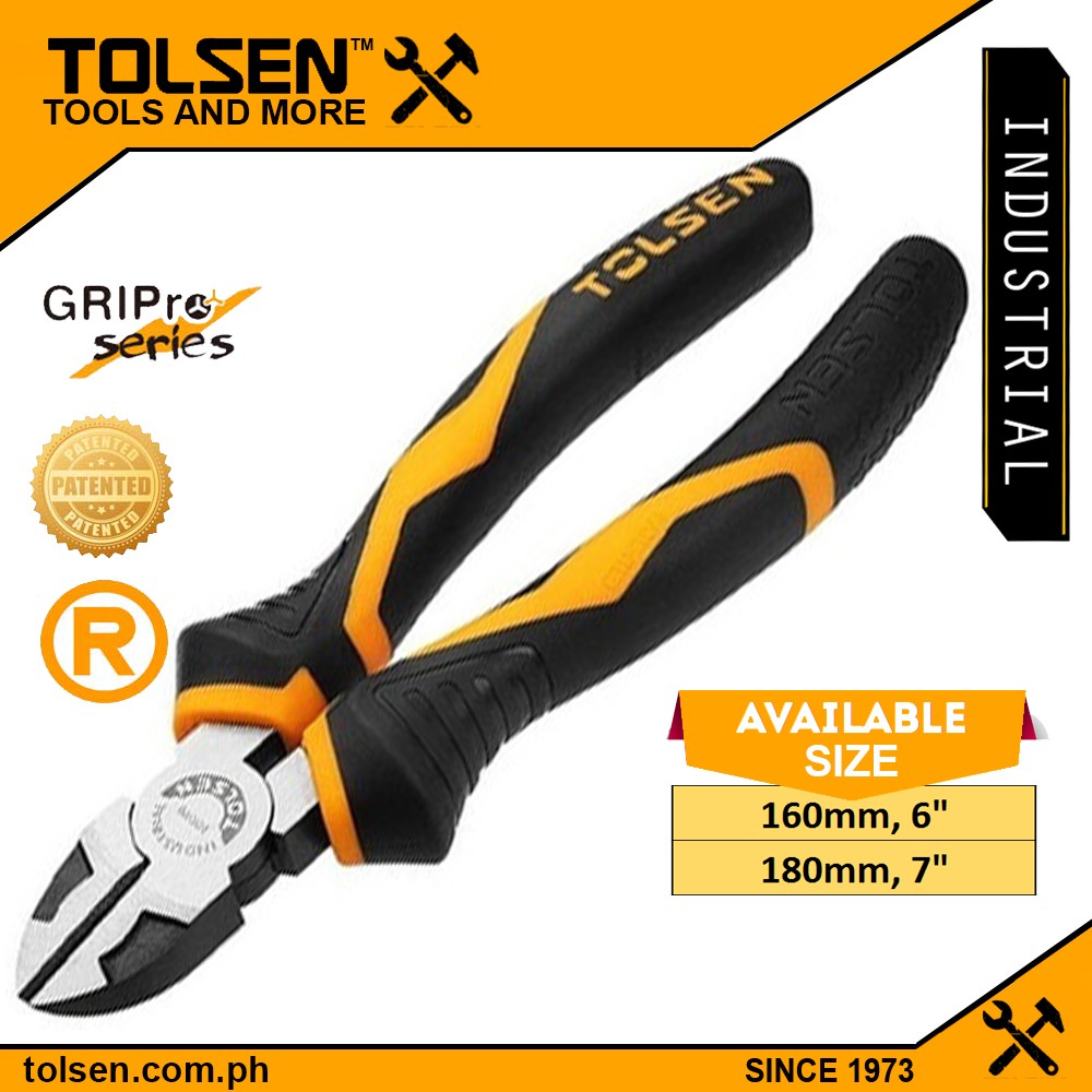 TOLSEN Industrial Grade Diagonal Cutting Pliers (6" 7") GRIPro Series