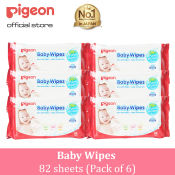 Pigeon Baby Wipes 82s Pack of 6