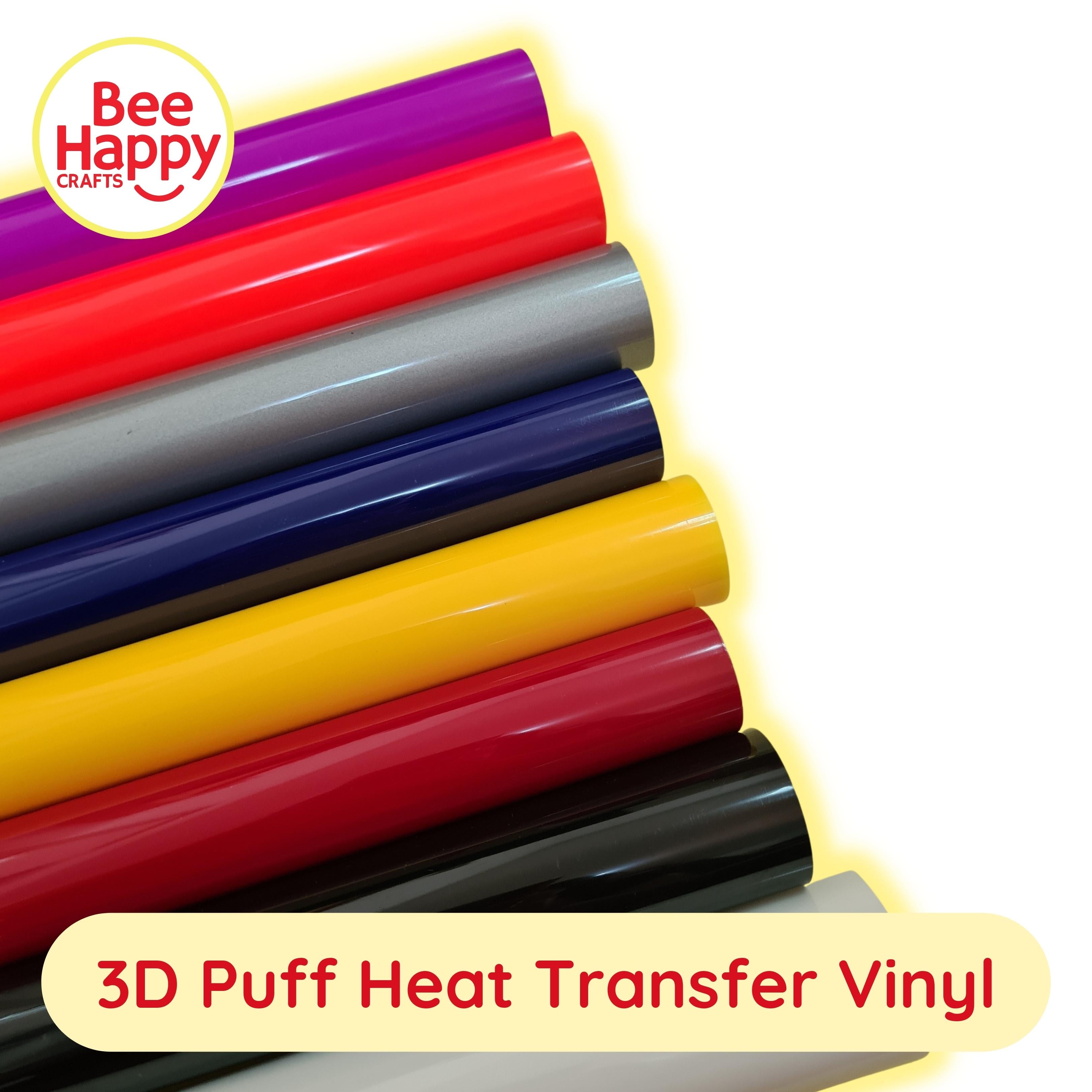 Bee Happy 3D Puff Vinyl Hot Peel 10″ x 12″ or 36" Lazada PH