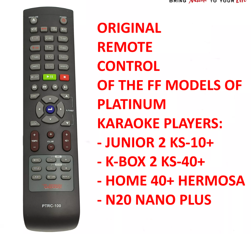 Platinum PTRC-100 remote Control of Platinum Junior 2 KS-10+, K-box 2 ...