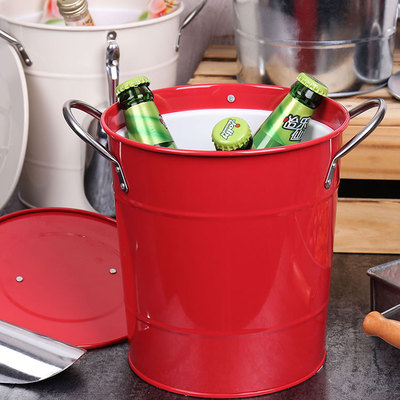 3.4L Champagne Ice Cube Storage Bucket Bar Beer Barrel With Lid