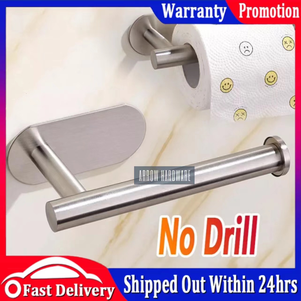 Stainless Steel Toilet Roll Paper Holder Silver Kitchen Paper Tower