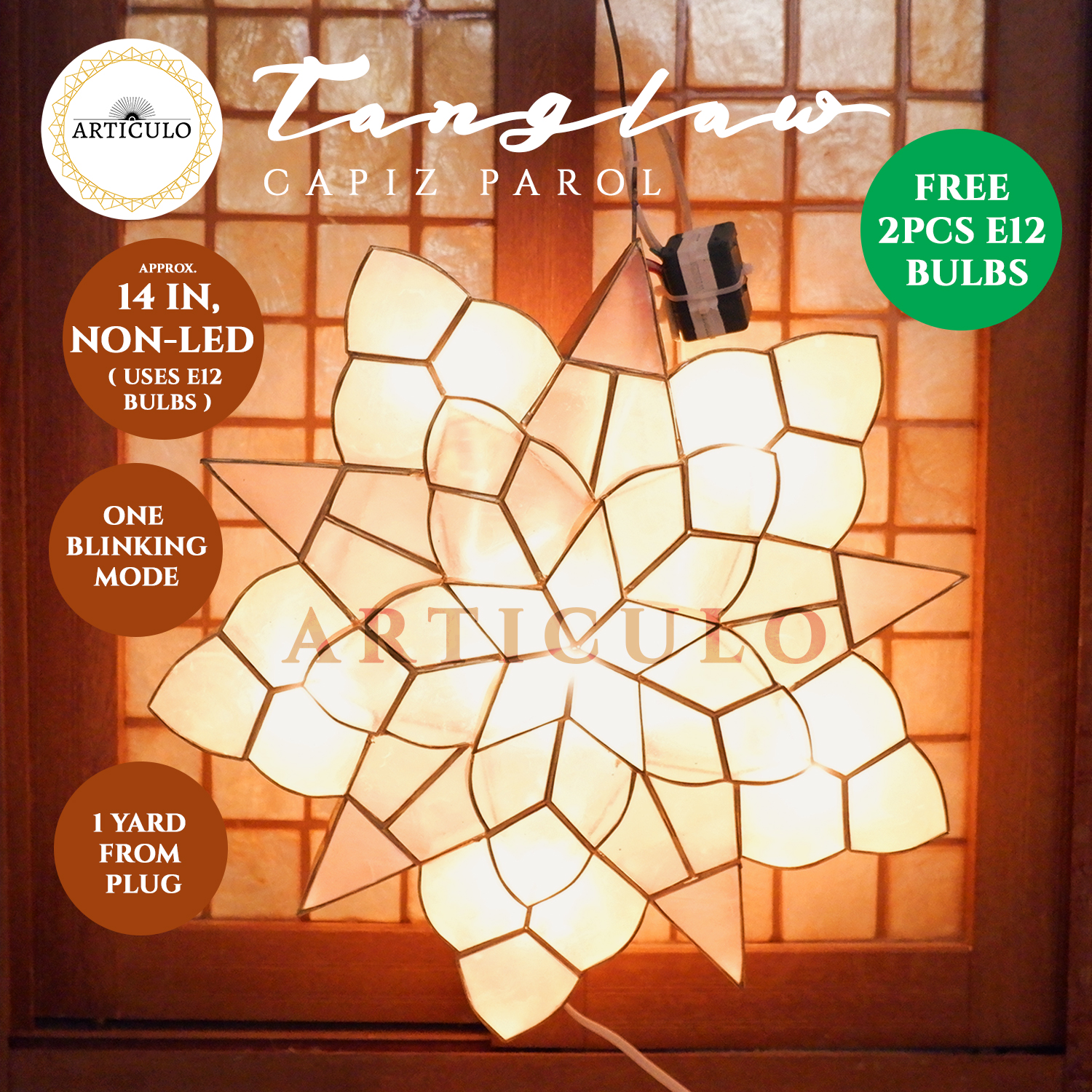ARTICULO - authentic capiz parol 14 inches TANGLAW ( authentic capiz ...