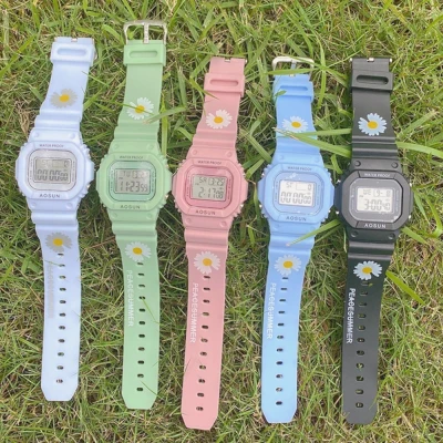RENJIEA Men Women Teens Children Waterproof Luxury Casual Rectangle Sport Watches Digital Wristwatches Electronic Date Clock LED Screen