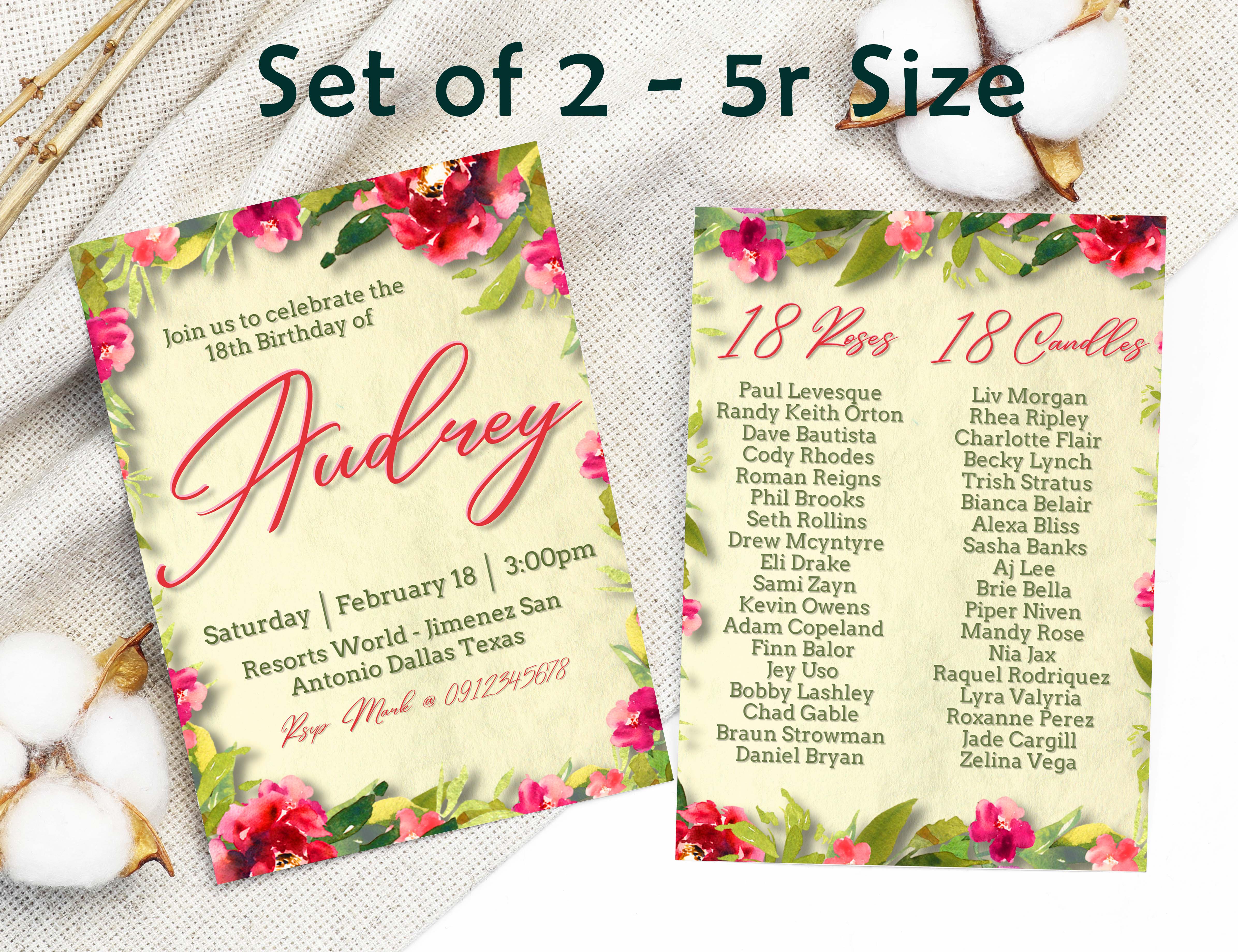 18th Roses Design 18th Birthday Invitation Cards Eighteen Invitation Card 18th Birthday