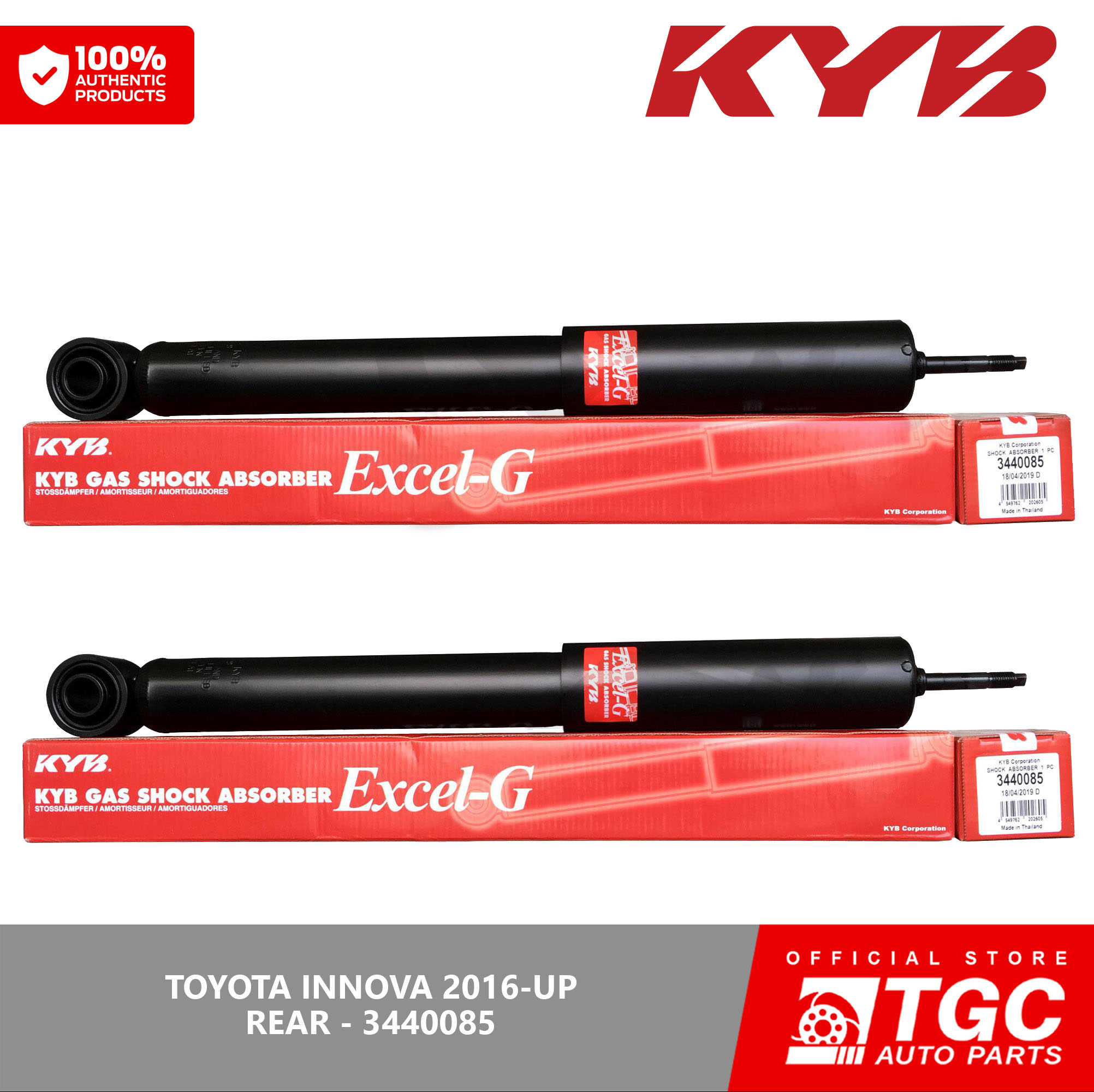 KYB KAYABA Excel G Rear Shock Absorber Toyota Fortuner Gas & Diesel ...