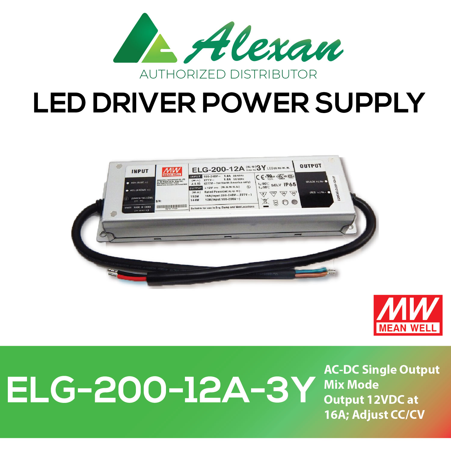 Mean Well ELG20012A3Y LED Driver Power Supply Lazada PH