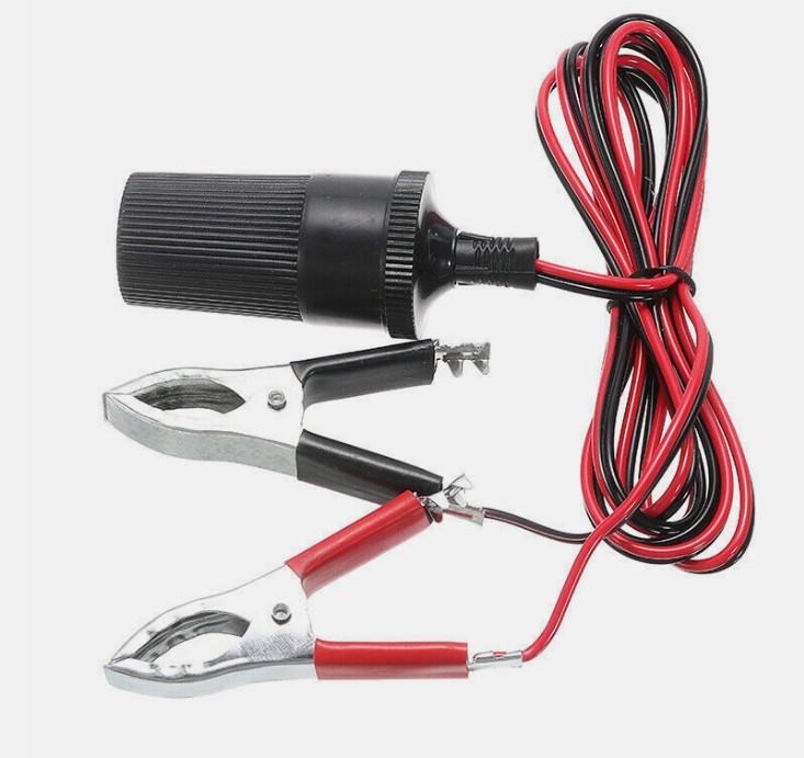 12V Car Battery Terminal Clip-on Power Socket Adapter Cable, Positive ...