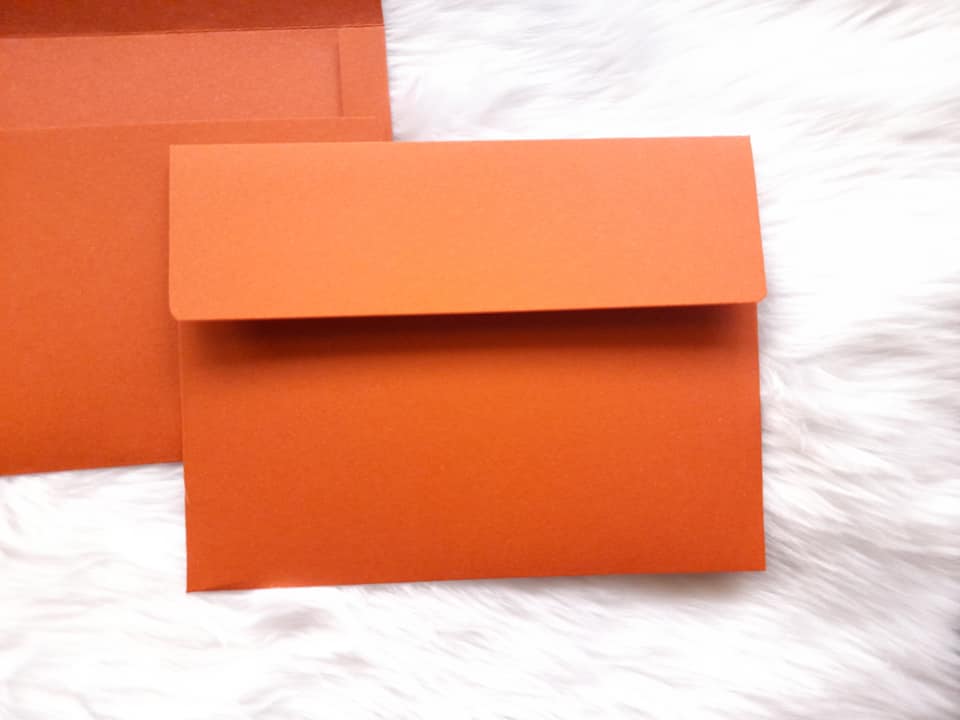 10 pcs. 5R BURNT ORANGE ENVELOPE Matte Materica Terra Rossa 180gsm fits 5x7 inches inserts