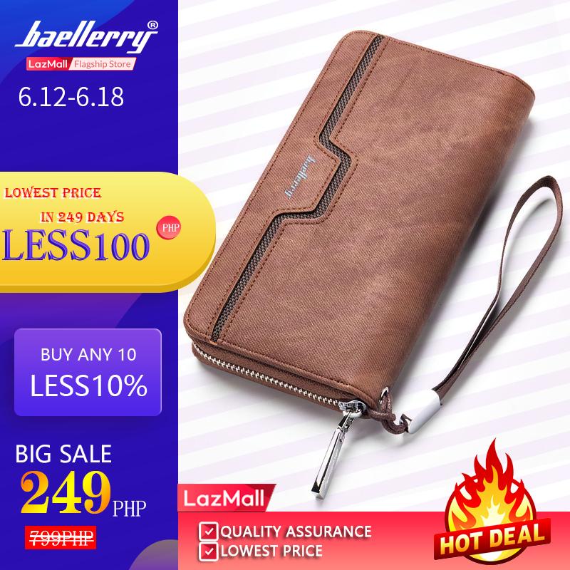 Baellerry Fashion Men Pu Leather Organizer Long Wallet Money Coin Purse Pocket Pochette Clutch Hand Bag Card Holder Carteira - 