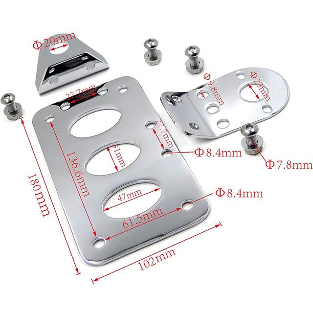 Chrome Motorcycle Side Mount License Plate Bracket Holder For Harley