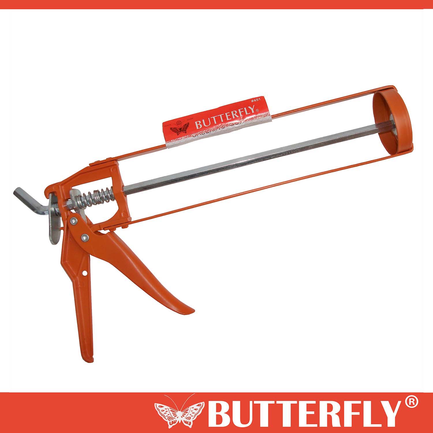BUTTERFLY Tools Open Type Caulking Gun (9") for Silicon Sealant Orange
