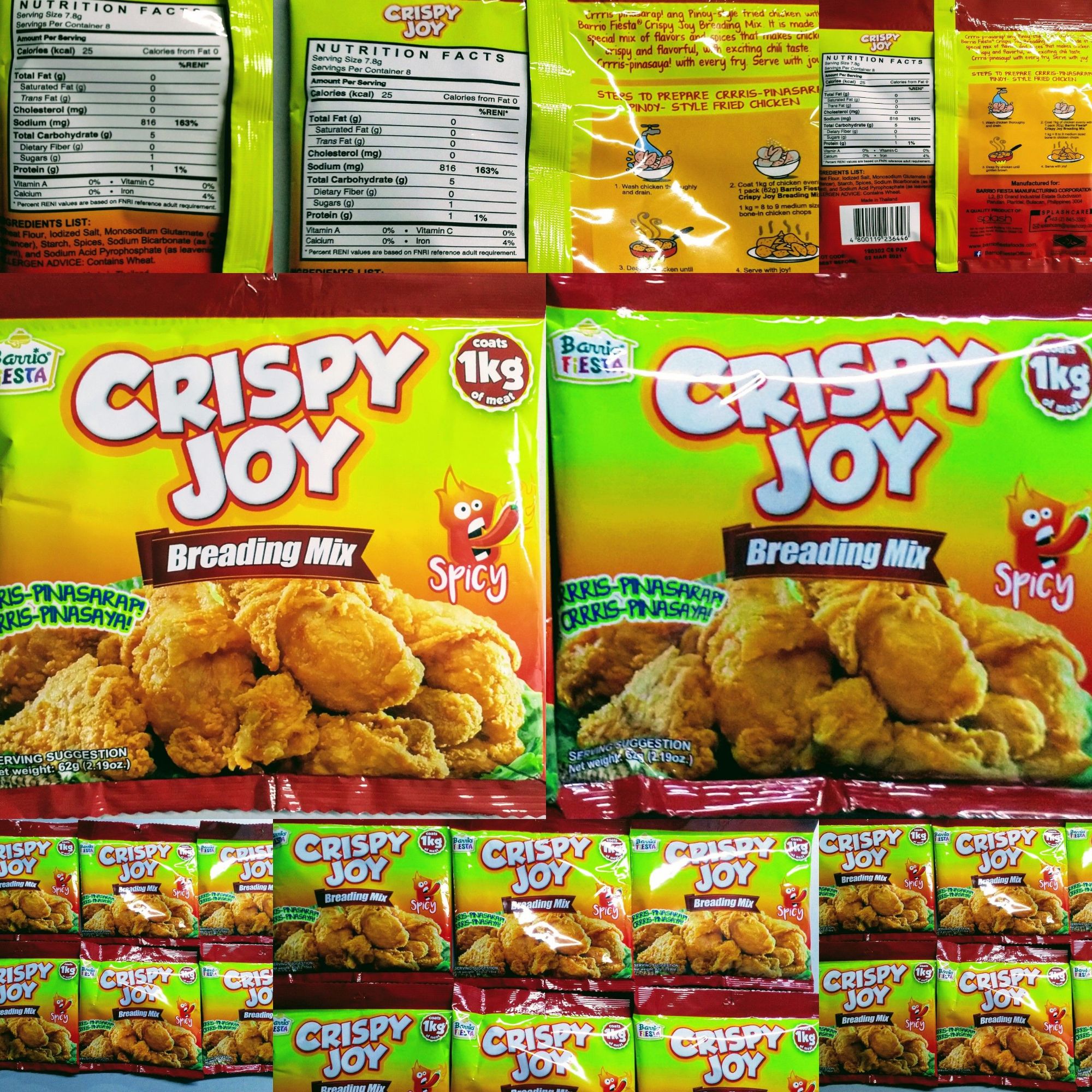 Barrio Fiesta Crispy Joy Breading Mix. ️️️Spicy . Sold by 4's ( 4 packs