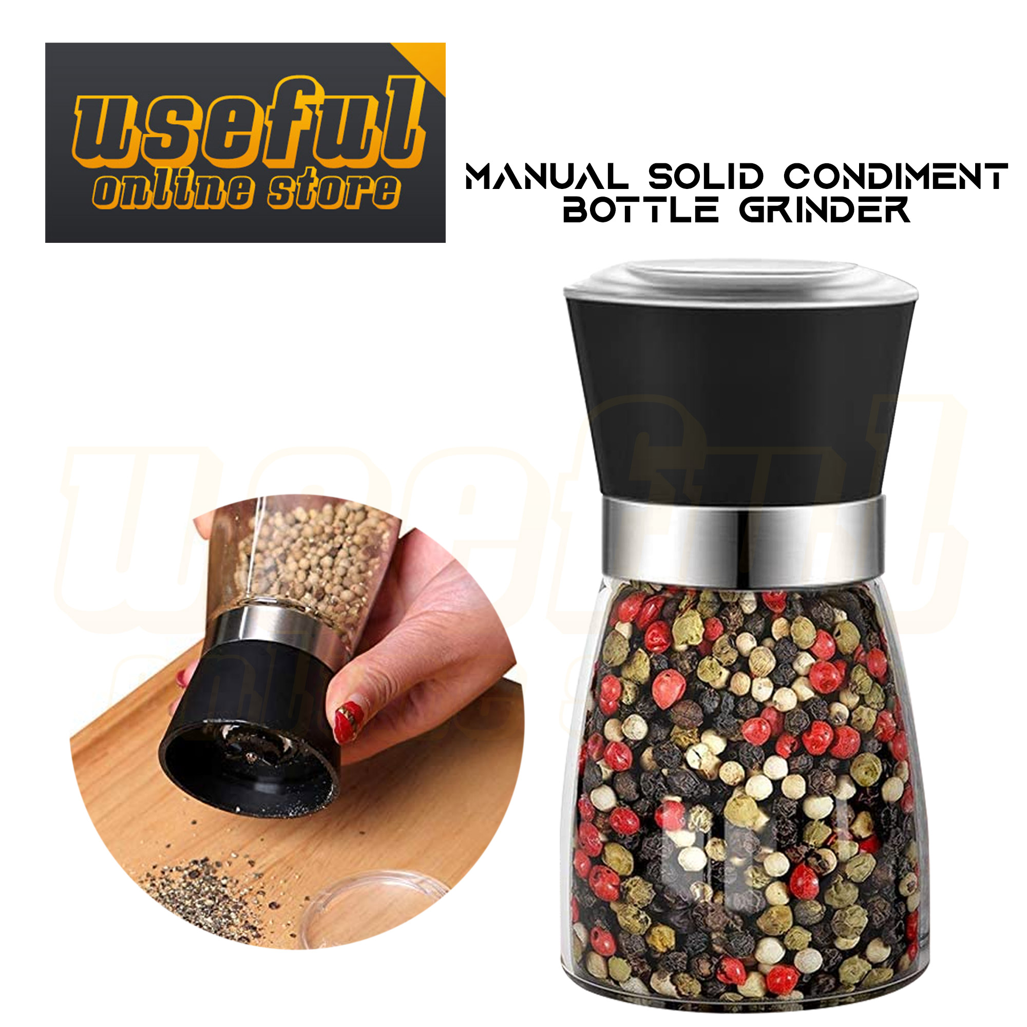 Kamenstein 8” Salt or Pepper Mill w/ Adjustable Ceramic Grinder