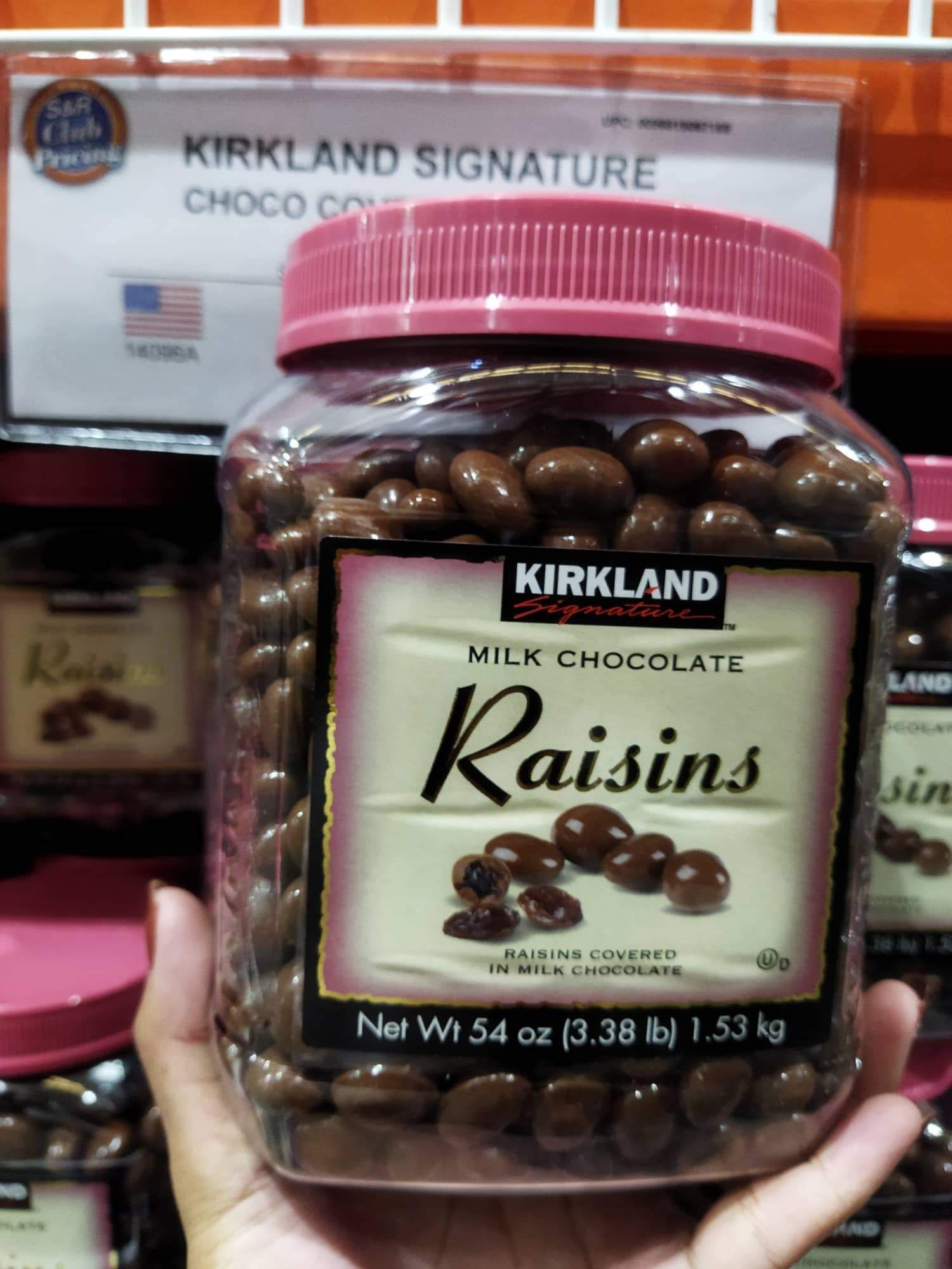 KIRKLAND SIGNATURE, RAISINS COVERED IN MILK CHOCOLATE (54 Oz) (1.53 kg