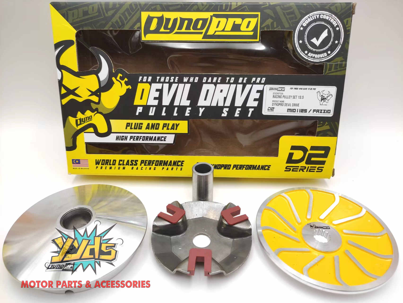 DYNO PRO DEVILS DRIVE PULLEY SET FOR NMAX,AEROX/MIO I 125,FAZZIO/MIO