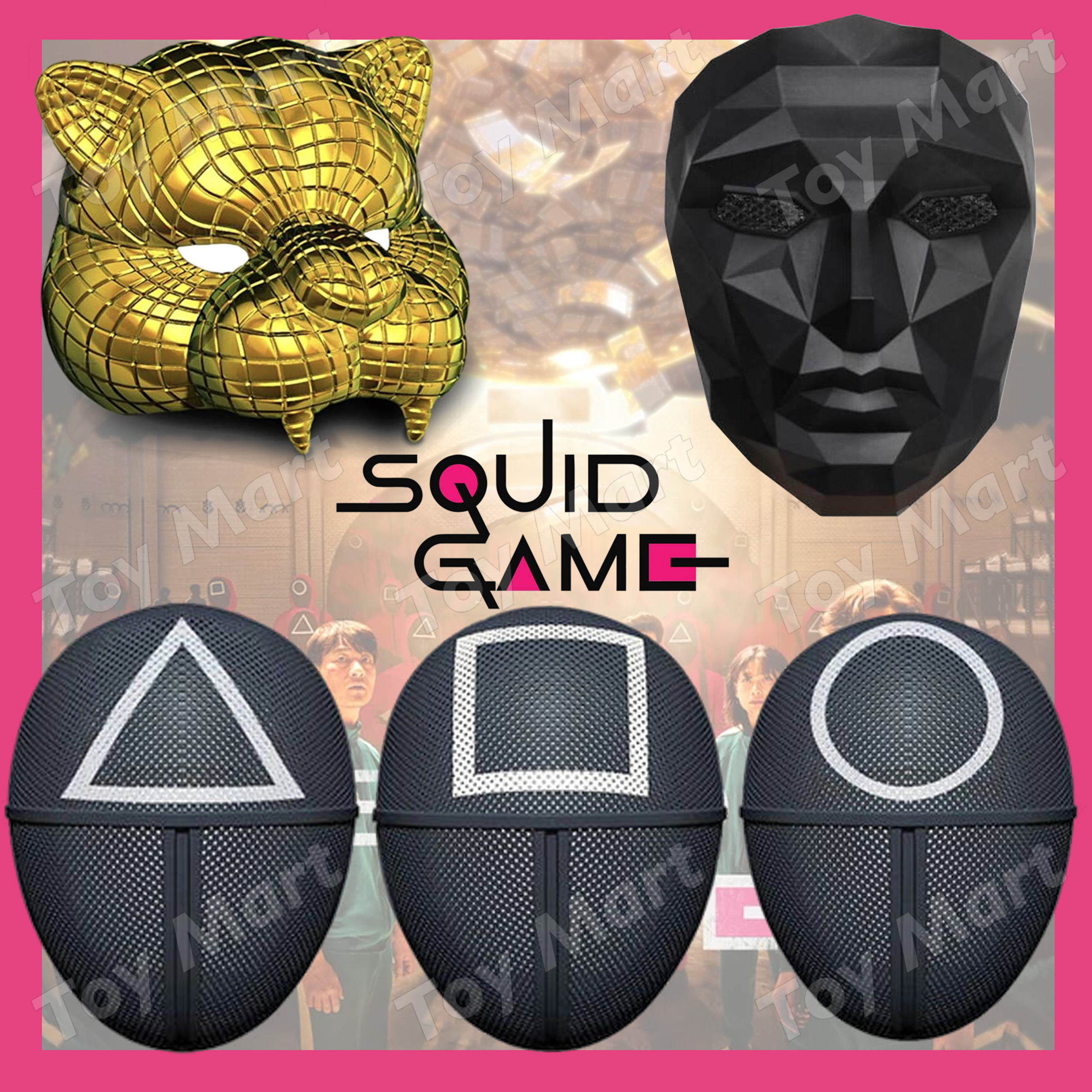 Squid Game Mask Square Circle Triangle VIP Master High Quality Helmet Masks  Halloween Cosplay Party Accessories Korean Drama Popular Cosplay Costume  Masquerade Pink Guard Roleplay Simulation Masks Adult Children | Lazada PH