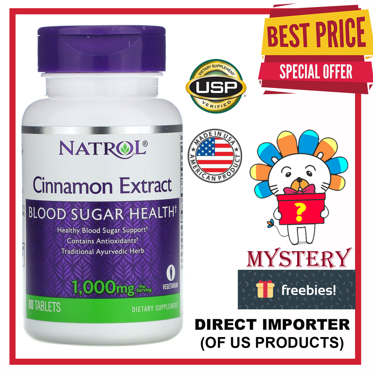 Natrol Cinnamon Extract 1,000 mg 80 Tablets / 21st Cinnamon Extract