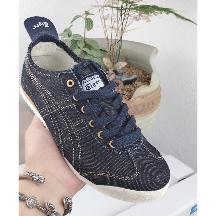 [Authentic] Onitsuka canvas shoes shoelaces men and women navy blue