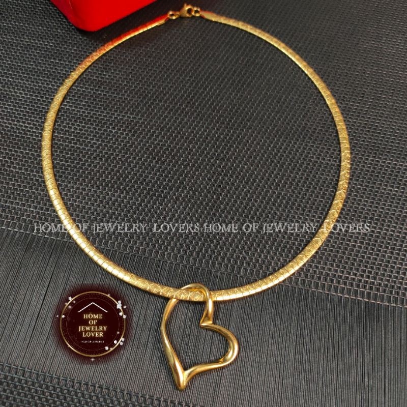 Heart omega choker necklace nontarnish Lazada PH