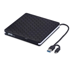 CD DVD Drive with USB 3.0 and Type-C CD Writer ROM Ultra-Slim Portable External DVD Recorder Player Reader for Laptop