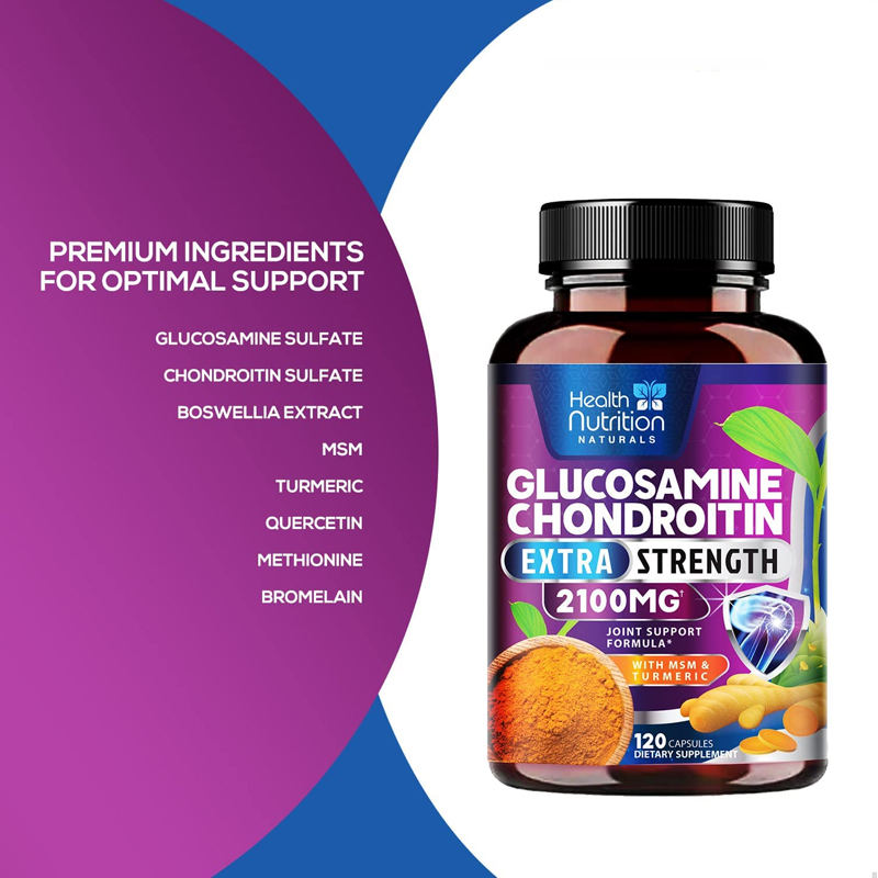 Glucosamine na may Chondroitin Turmeric MSM Triple Strength 2100 mg
