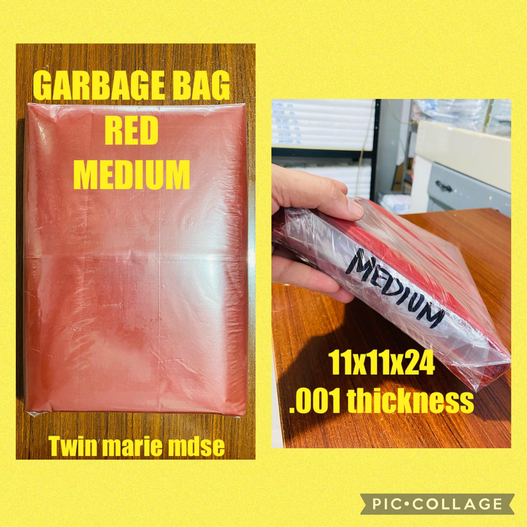 GARBAGE BAG 100 pieces trash bag RED 22x24 MEDIUM garbage bag .001