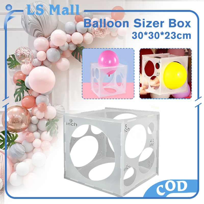 11 Holes Plastic Balloon Sizer Box Cube Balloon Size Measurement for ...