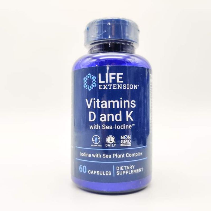 Life Extension Vitamins D & K with SeaIodine, Vitamin K2 Thyroid