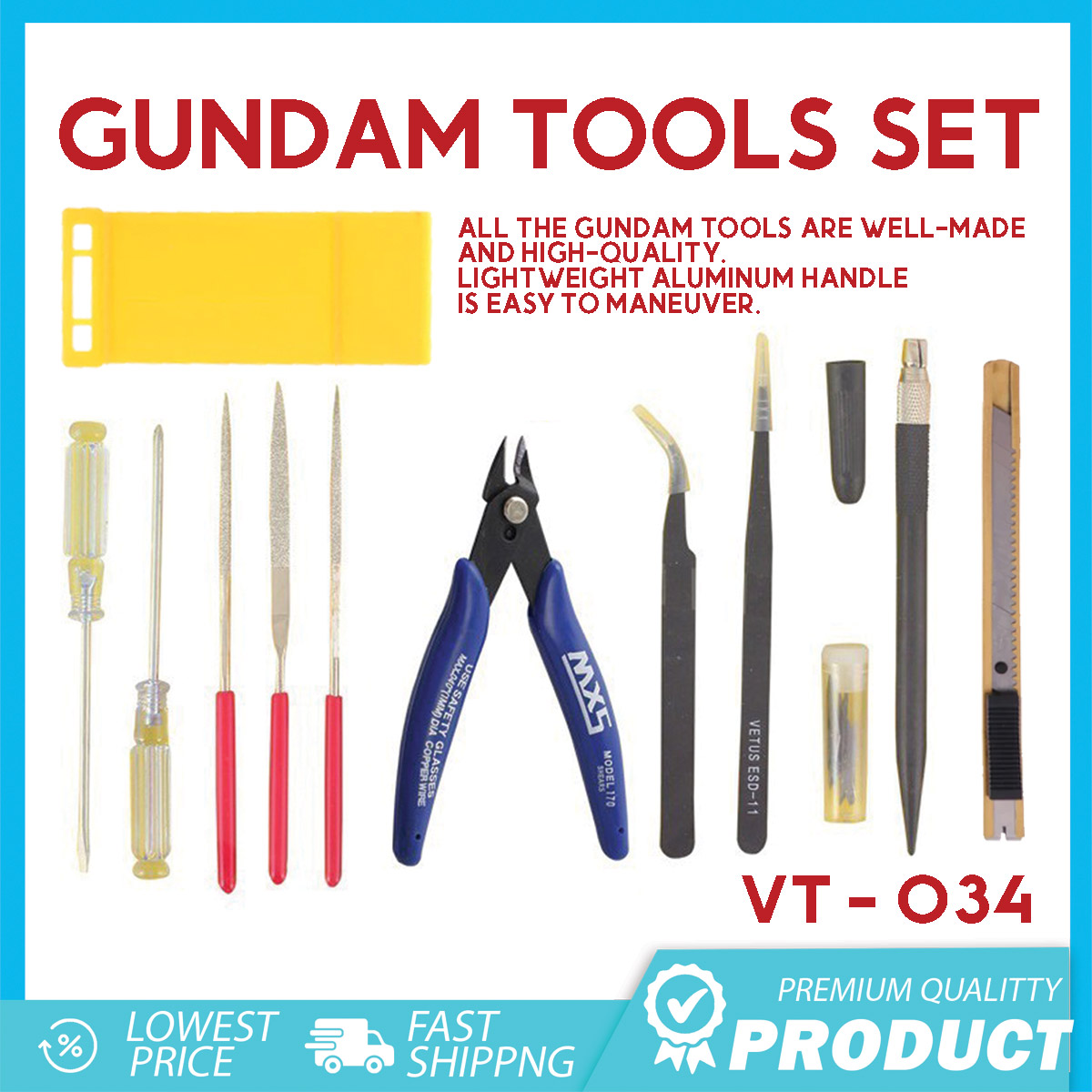 Gundam Tools Set Model 034 Kit Brand New / Tawiyv CNAT Tools Basic